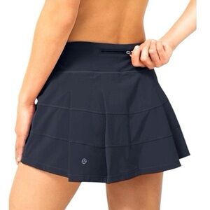 Lululemon Pace Rival Mid-Rise Skirt Regular Black Color Womens Size 14